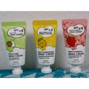 ESFOLIA Hand Cream Set Snail Yuja Strawberry Moisturizing Korean Travel Size 30g